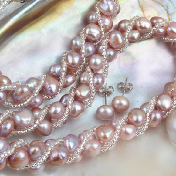 Natural Baroque Pearl Jewelry Set - Picture 4 of 9